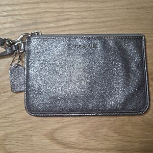 Coach Silver Glitter Wristlet